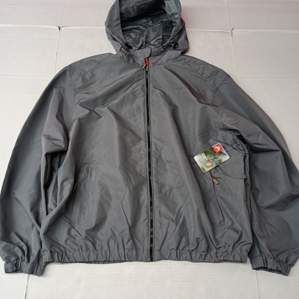 Ozark Trail Windbreaker‎ Jacket Mens Size XL Gray Zip Pockets